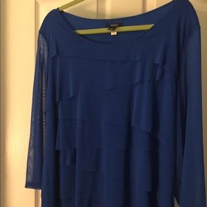 Alfani blue plus size tiered top 3X